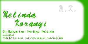 melinda koranyi business card